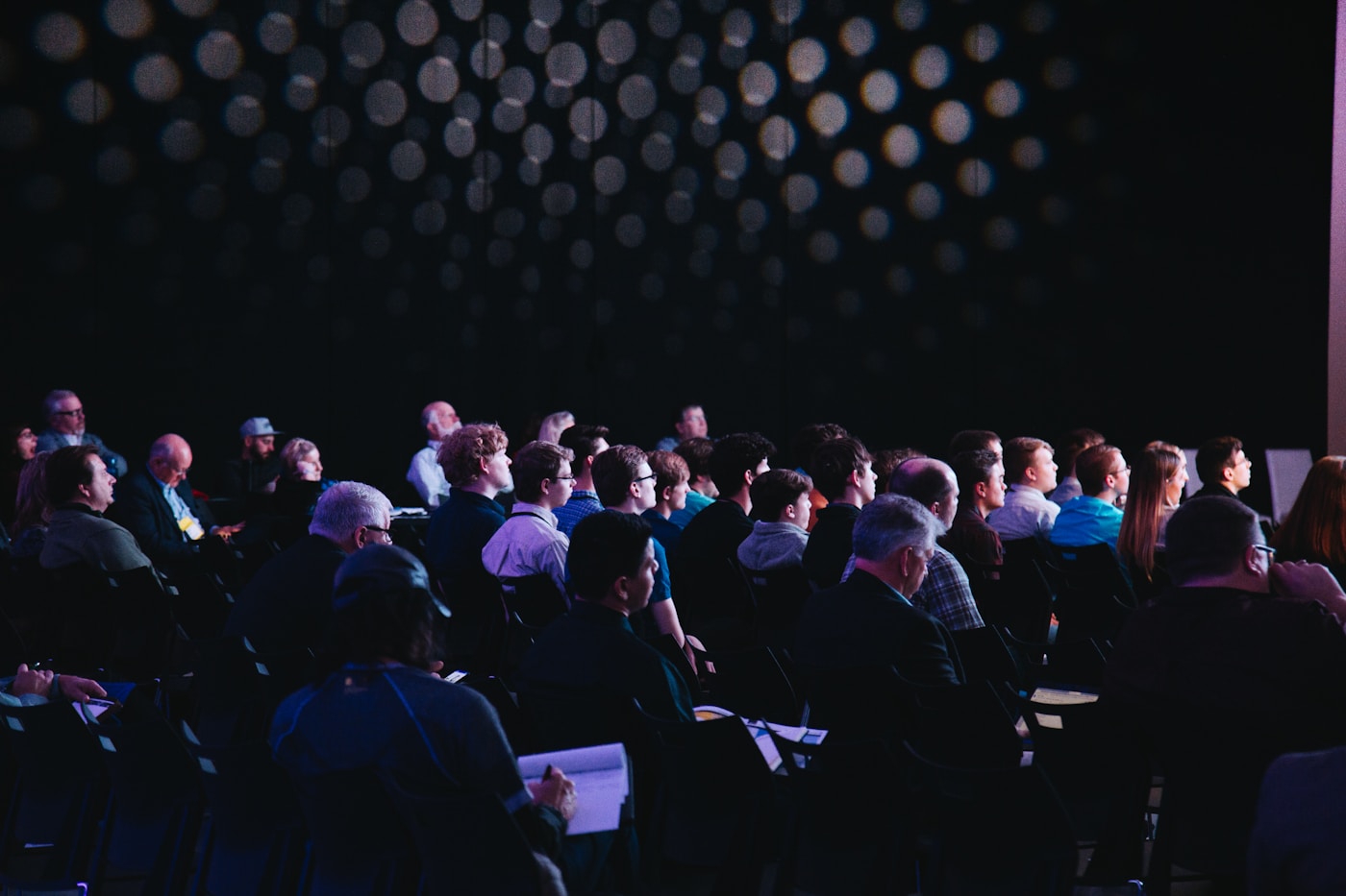 Exhibition conference floor with attendees
